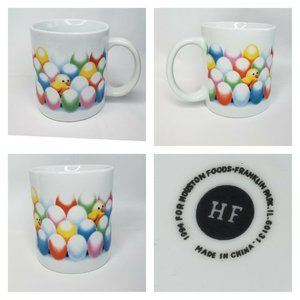 1994 Vintage HF Houston Foods Franklin Park Baby Bird And Colorful Egg Mug Gifts